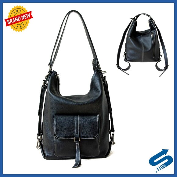 Genuine Leather Backpack Purse Large Capacity Anti-Theft Travel Convertible main image 5